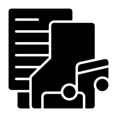 Beyaz arka gorund üzerinde müzik dizini simgesi, vektör illüstrasyonu 