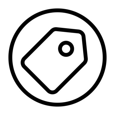 Etiket simgesi, siyah işaret beyaz arkaplanda izole edildi  