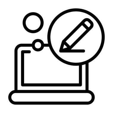 Simgeyi düzenle, siyah işaret beyaz arkaplanda izole edildi  