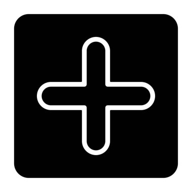 Beyaz arkaplanda izole edilmiş simge ve siyah işaret ekle  