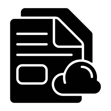 Bulut Dosya simgesi, basit vektör illüstrasyonu 