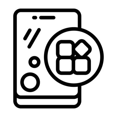 APPS simgesi, siyah işaret beyaz arkaplanda izole edildi  