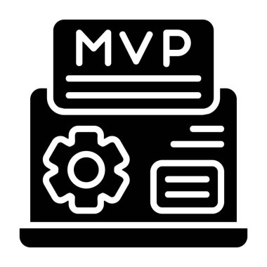 En Değerli Oyuncu simgesi, siyah işaret beyaz arkaplanda izole edildi  