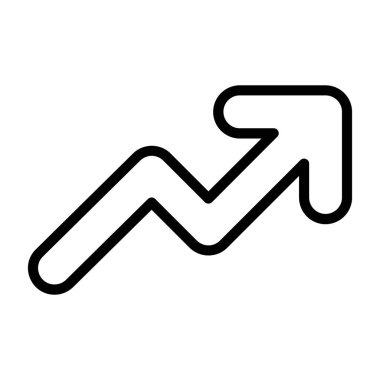 Yükselen simge, beyaz arkaplanda izole edilmiş siyah işaret  