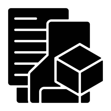 Beyaz arka gorund üzerindeki Proje Dizini simgesi, vektör illüstrasyonu 