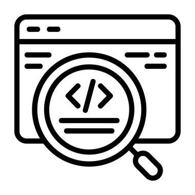 SEO Denetim simgesi, siyah işaret beyaz arkaplanda izole edildi  