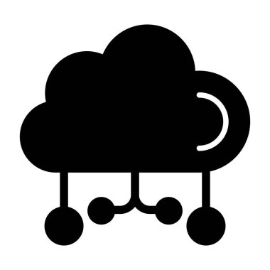 Bulut hesaplama simgesi, basit vektör illüstrasyonu 