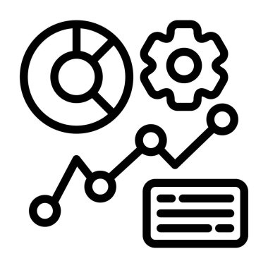 Regresyon Analiz simgesi, siyah işaret beyaz arkaplanda izole edildi  