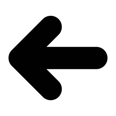 Beyaz arkaplanda sol ok simgesi, vektör illüstrasyonu 