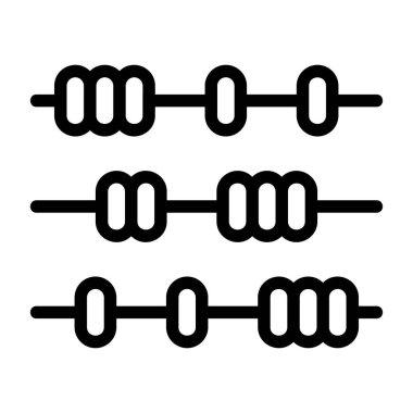 Abaküs simgesi, siyah işaret beyaz arkaplanda izole edildi  
