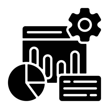 Veri Yönetimi - beyaz arkaplanda parlak çizgi simgesi