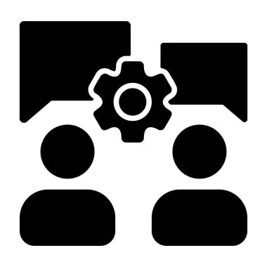 Müzakere becerileri simgesi, siyah işaret beyaz arkaplanda izole edildi  