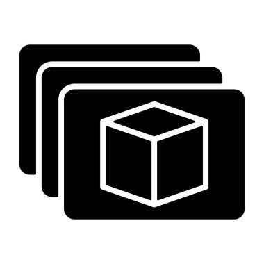 Ürün Galerisi simgesi, siyah tabela beyaz arkaplanda izole  