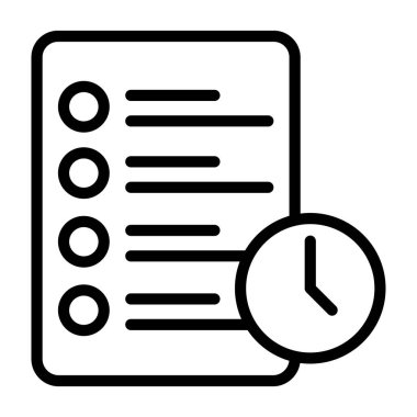 Sipariş Geçmişi simgesi, siyah işaret beyaz arkaplanda izole  