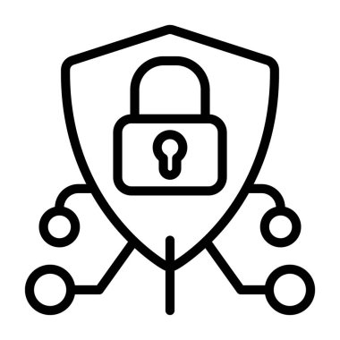 Güvenlik simgesi işaret vektörü illüstrasyonu 