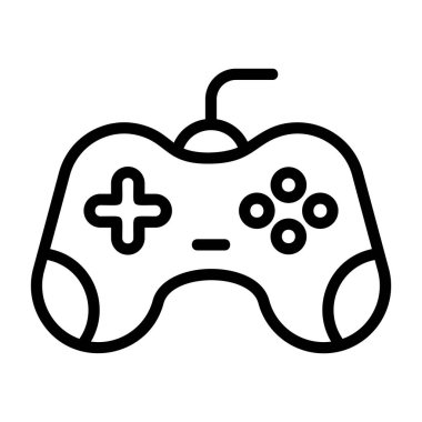 Oyun alanı simgesi ana hatları vektörü. joystick