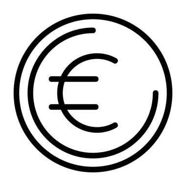 Euro Sikkesi simgesi vektör illüstrasyonu    