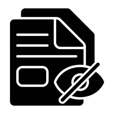 Beyaz geri gorund üzerindeki gizli dosya simgesi, vektör illüstrasyonu  