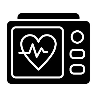 Kalp İzleme simgesi işaret vektörü çizimi  