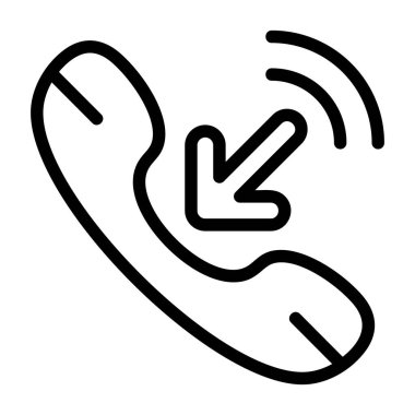 Gelen Arama - Profesyonel sunum için temiz vektör simgesi oluşturuldu