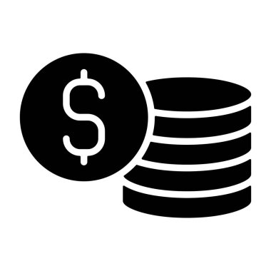 Bozuk Para Yığını simgesi vektör çizimi  