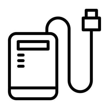 Taşınabilir Charger simgesi işaret vektörü çizimi  