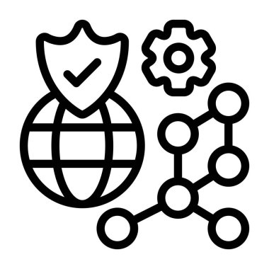 Gelişmiş ağ oluşturma - Modern düz vektör simgesi