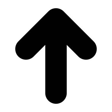 Beyaz arkaplan üzerindeki Ok Yukarı simgesi, vektör illüstrasyonu 