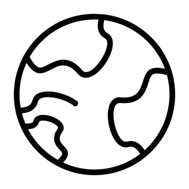 Dünya Harita simgesi işaret vektörü çizimi  