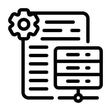 Sunucu özellikleri - düz çizgileri olan ince çizimler