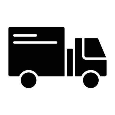 Teslimat kamyonu simgesi vektör illüstrasyonu  