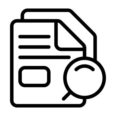 Beyaz arkaplan, vektör illüstrasyonundaki Dosya Arama simgesi  