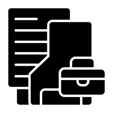 Beyaz sırt gordosyasındaki Çalışma Dizini simgesi, vektör illüstrasyonu 