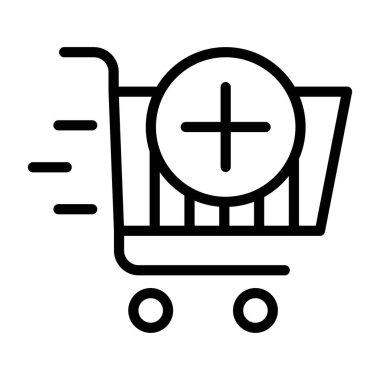 Cart simge işaret vektör illüstrasyonuna ekle 