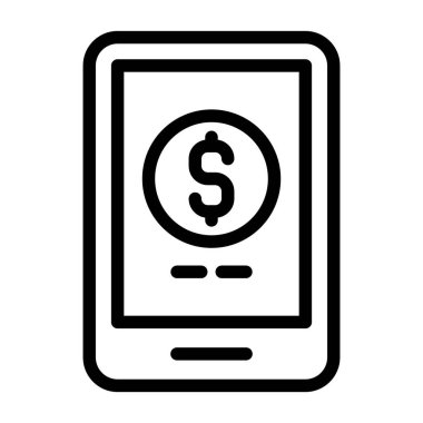 Mobil Ödeme - marka sunumu için zarif vektör simgesi