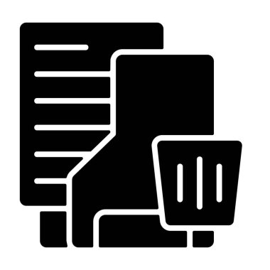 Beyaz geri gorund üzerindeki Çöp Dizini simgesi, vektör illüstrasyonu 