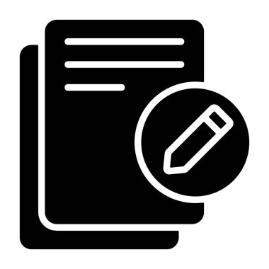 Belge simgesini düzenle, basit vektör illüstrasyonu