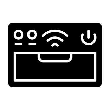 Akıllı Fırın simge vektör çizimi