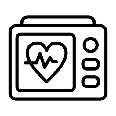Kalp İzleme simgesi işaret vektörü çizimi 