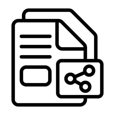 Beyaz geri gorund, vektör illüstrasyonunda paylaşılan dosya simgesi  