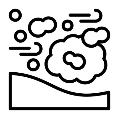 Kum fırtınası simgesi işaret vektörü çizimi 