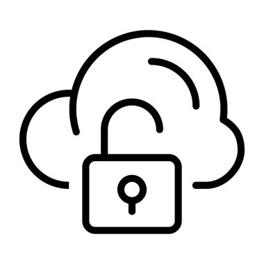 Bulut Aç simgesi, basit vektör illüstrasyonu 