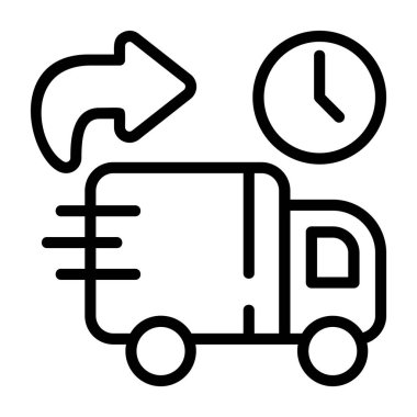 Sonraki Gün Teslimat simgesi işaret vektörü illüstrasyonu 