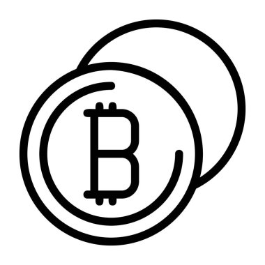 Bir bitcoin madeni parasının bu finansal çizimi çevrimiçi içerik için açık ve etkilidir.