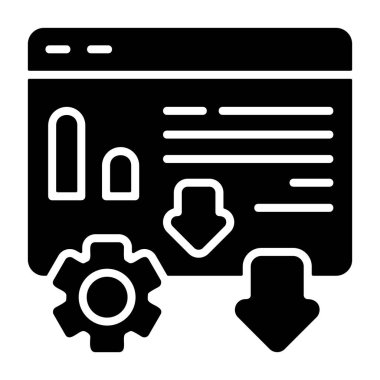 İniş Sayfa Ölçüleri simgesi işaret vektörü illüstrasyonu 