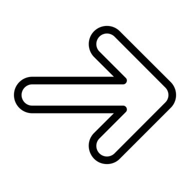 Kalın siyah çizgili sağ ok sembolü sağı gösteriyor