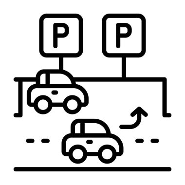Araba hizalama rehberi işaret vektör illüstrasyonu 