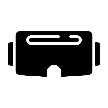 Beyaz arkaplanda Sanal Gerçeklik Kulaklığı simgesi, vektör illüstrasyonu 