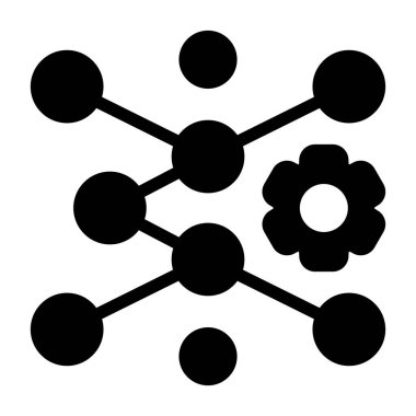 Derin Sinir Ağı - Markalaşma için Parlak vektör simgesi