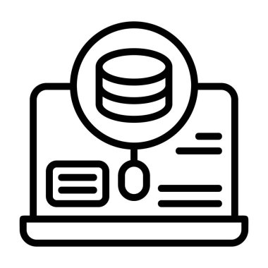 Veritabanı - beyaz arkaplanda parlak satır simgesi